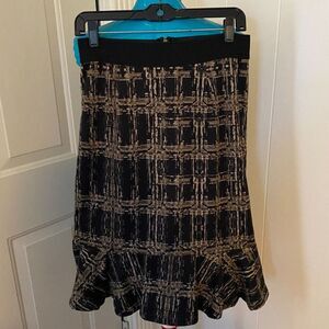 Metro Ware Boho Ruffled Hem Elastic Waist Skirt Women Size M